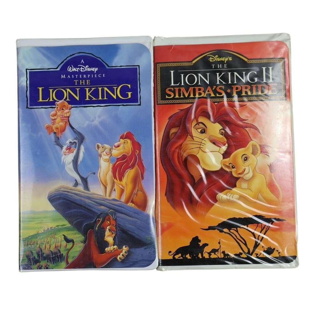 Vintage Disney Lion King & Lion King II VHS Lot Walt Disney Home Video Animated